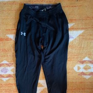 Under armour tech terry black tapered lounge pant